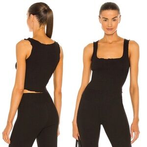 $48 Year of Ours Lettuce Crop Top Tank in Black Size XS